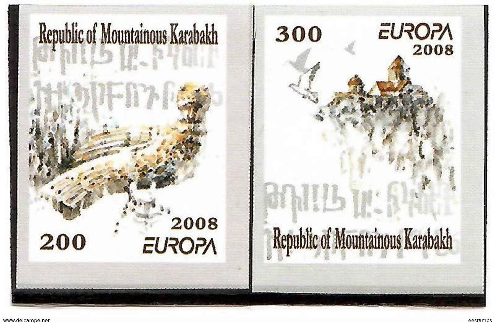 Armenia / Nagorno Karabakh 2008 ● Europa CEPT●  Letters. Imperf. 2v. - Arménie