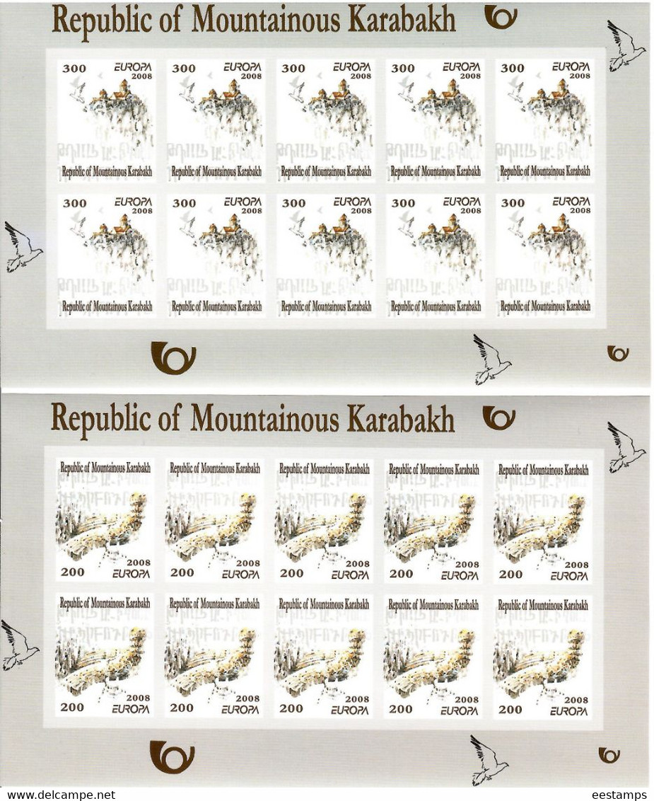 Armenia / Nagorno Karabakh 2008 ● Europa CEPT●  Letters. Imperf. 2 M/S Of 10 - Armenia