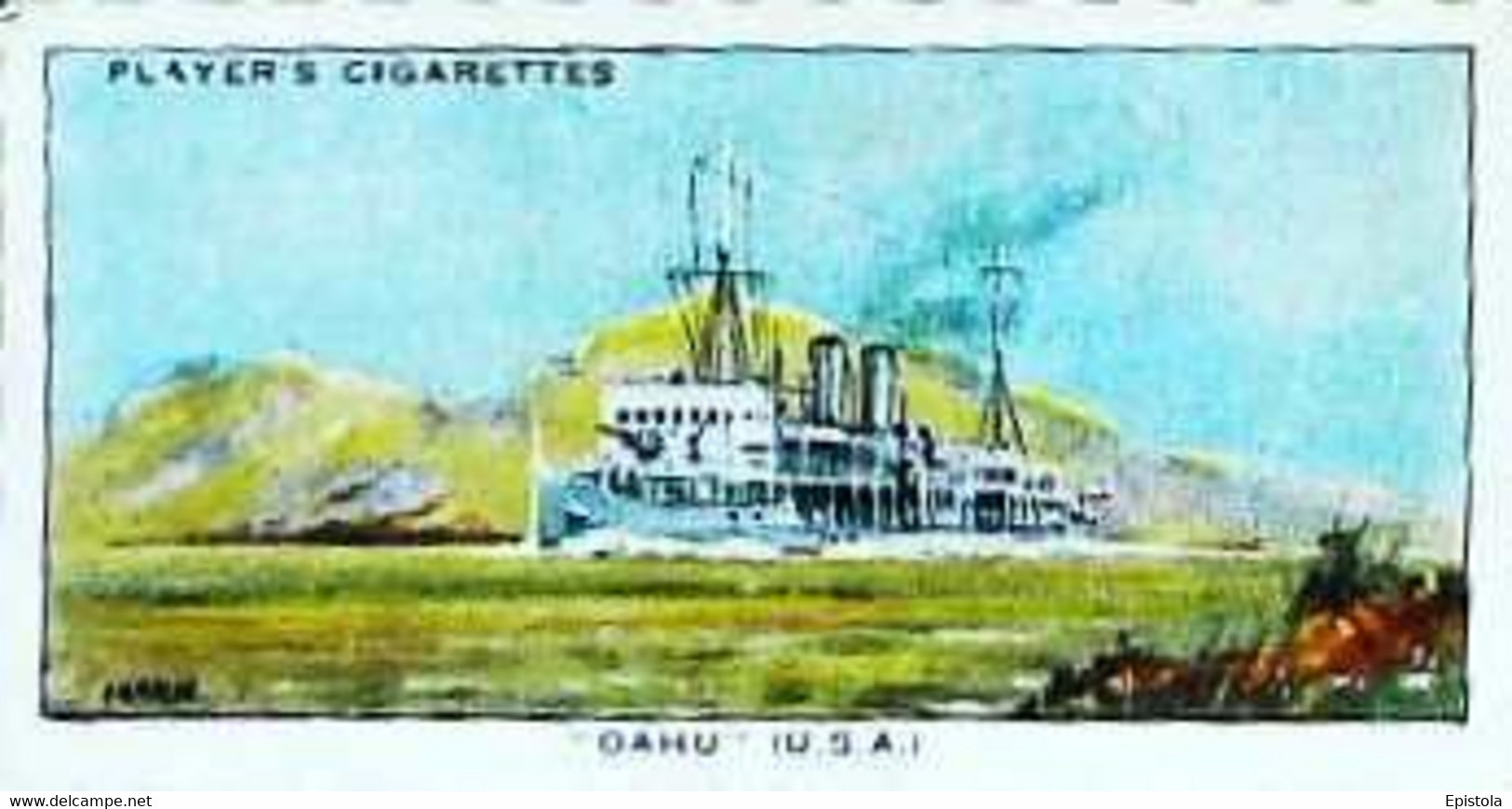 ► N°46  "Cahu" U.S.A. River Battleship  MODERN NAVAL CRAFT  Chromo JOHN PLAYERS & SONS  CIGARETTE Imperial Tobacco - Player's