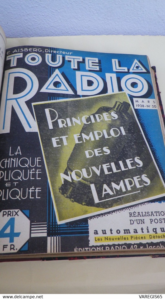 REVUE TOUTE LA RADIO - RECUEIL DES 12 NUMEROS DE L' ANNÉE 1938 - RELIURE EDITEUR FROTTÉE - INTERIEUR TRES BIEN - Audio-Visual