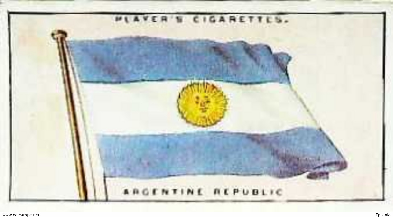 ► FLAG Of The LEAGUE Of NATIONS - Argentine Republic   - Image Chromo JOHN PLAYERS & SONS  Imperial Tobacco - Wills