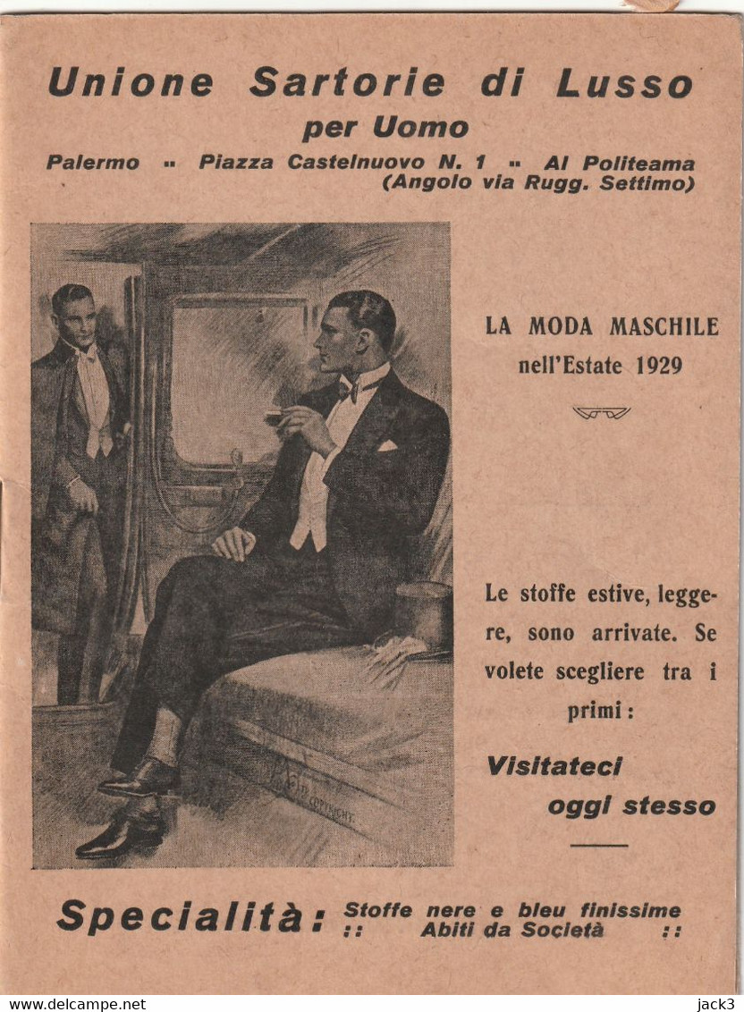 Brochure - Unione Sartorie Di Lusso Per Uomo - Palermo  1929 - 1900-1940