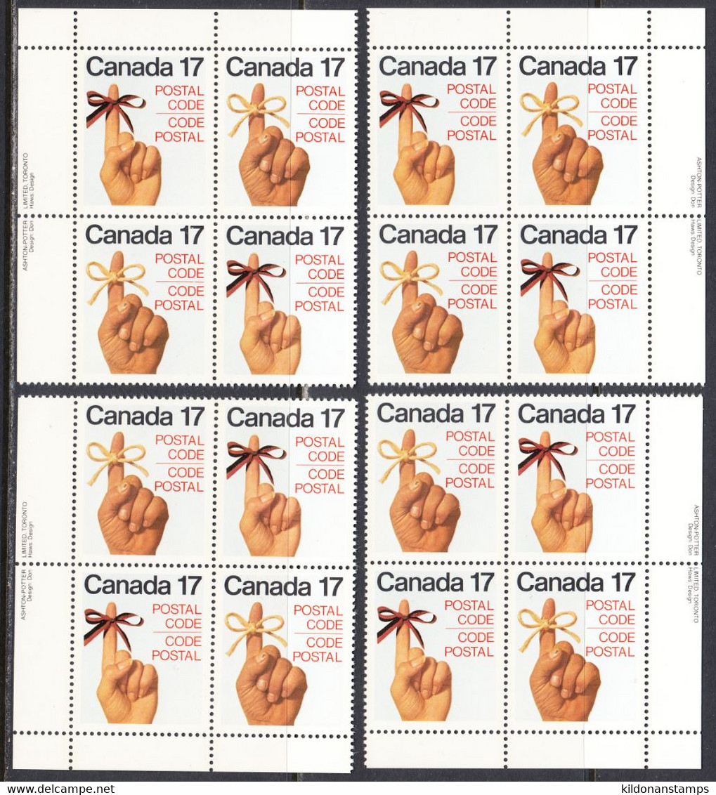 Canada 1979 Mint No Hinge, Corner Blocks, Sc# 815,816, SG - Unused Stamps