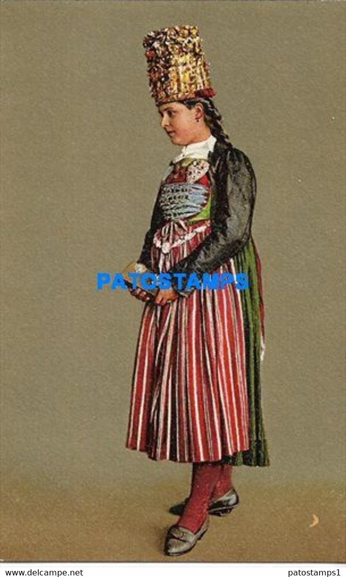 164467 SWITZERLAND BRIDE FROM THE KT. SCHAFFHAUSEN COSTUMES WOMAN POSTAL POSTCARD - Hausen Am Albis 