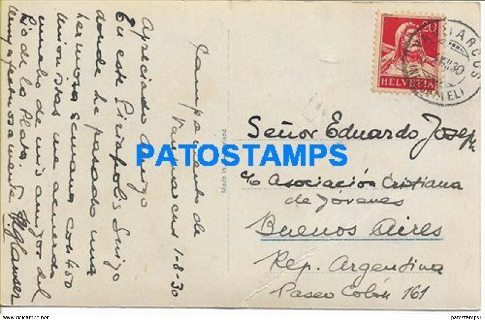 164511 SWITZERLAND CAMP DE VAUMARCUS VIEW PARTIAL CIRCULATED TO ARGENTINA POSTAL POSTCARD - Vaumarcus