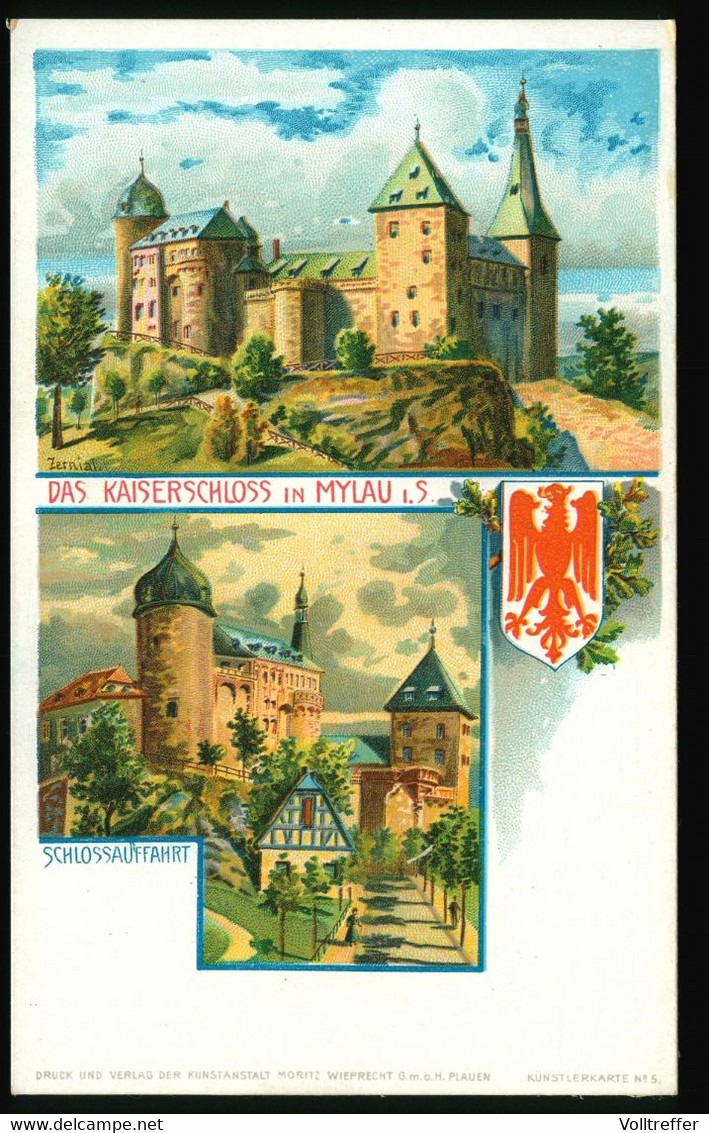 Litho AK Um 1915 Kaiserschloss Mylau In Sachsen - Mylau