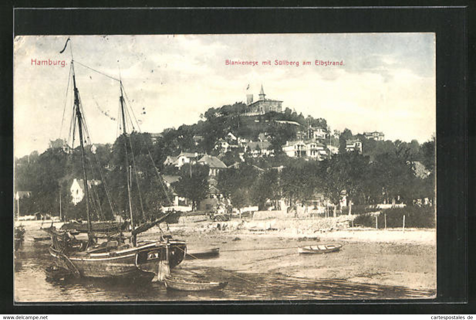 AK Hamburg-Blankenese, Blankensee Mit Süllberg Am Elbstrand - Blankenese