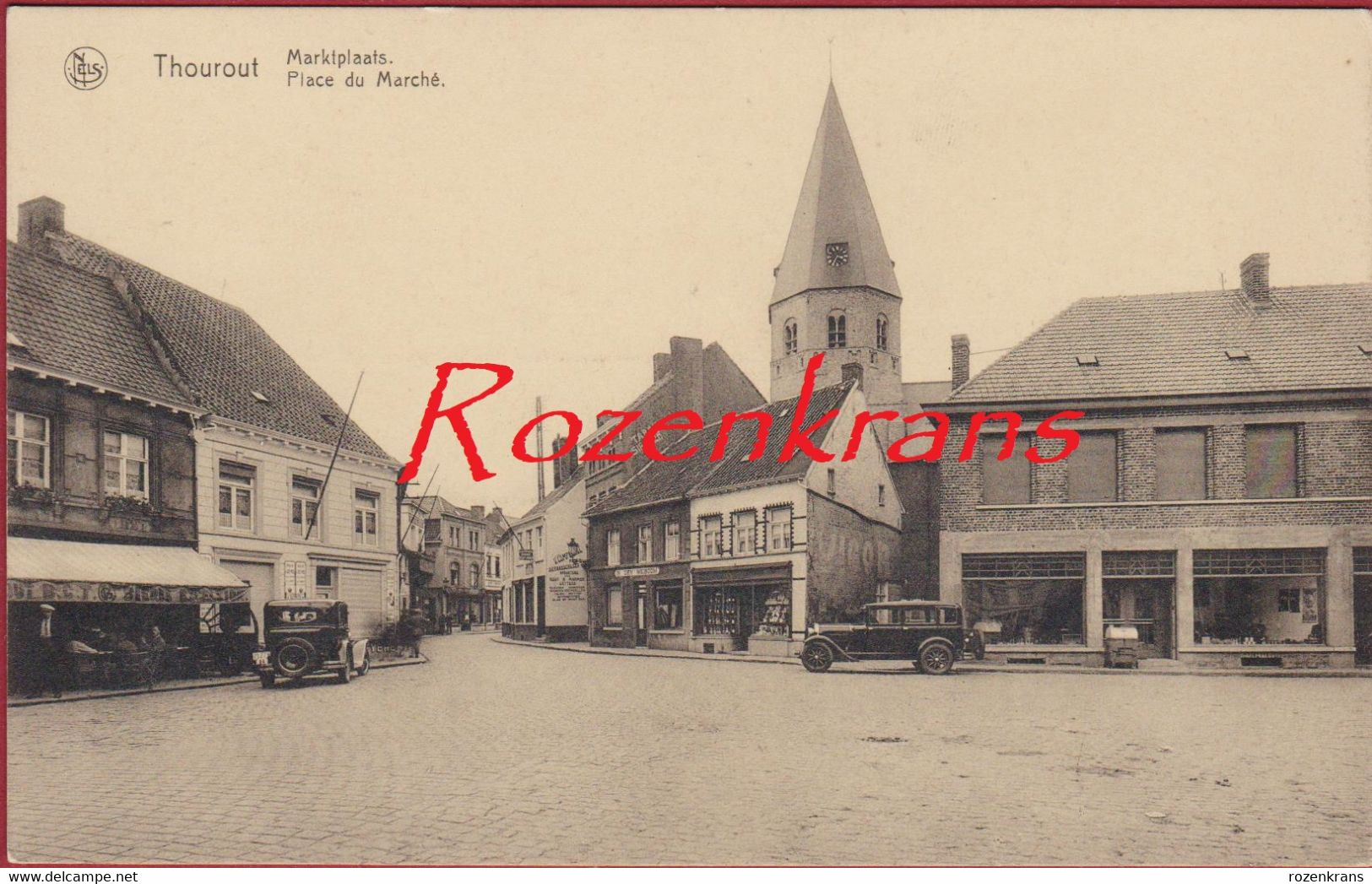 Torhout Thourout Marktplaats Cafe IN DE MEIBOOM Place Du Marche ZELDZAAM Geanimeerd Oldtimer  (In Zeer Goede Staat) - Torhout