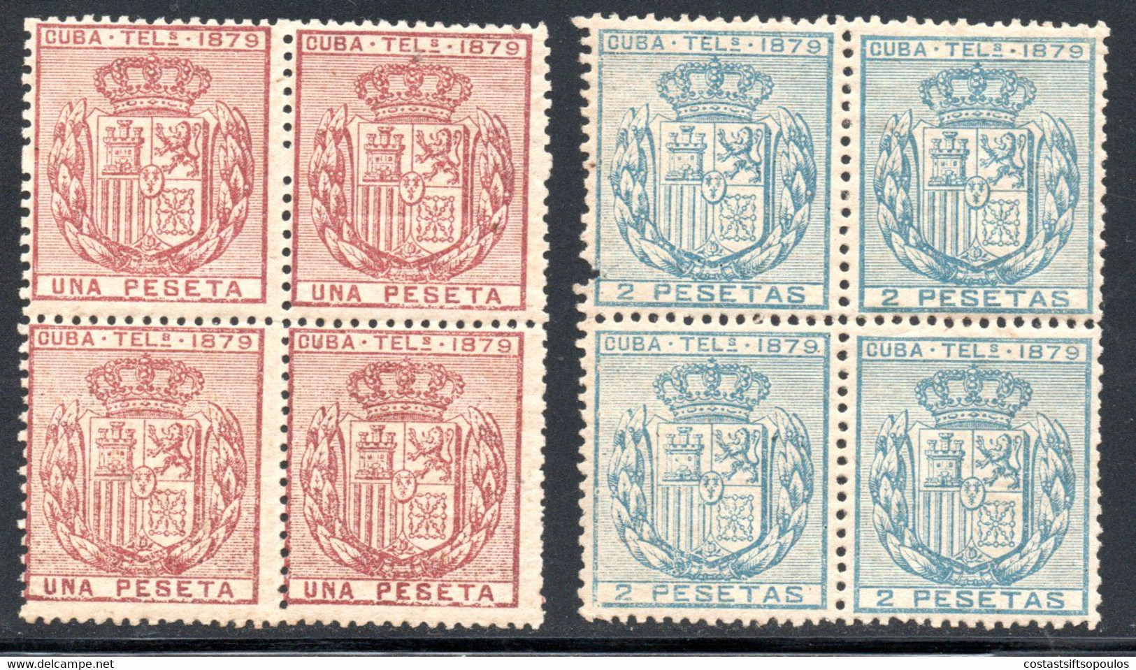 213.CUBA.NICE LOT OF 2 1940 GUTTER PAIRS,MNH,5 USED BLOCKS OF 4,2 MNH TELEGRAPH BLOCKS OF 4,6 SCANS - Collezioni & Lotti