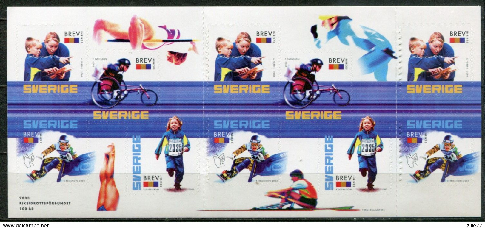 Schweden Sweden Sverige Mi# 2334-7 Foil Stamp Booklet  Postfrisch/MNH - Children And Youth Sport - Ungebraucht