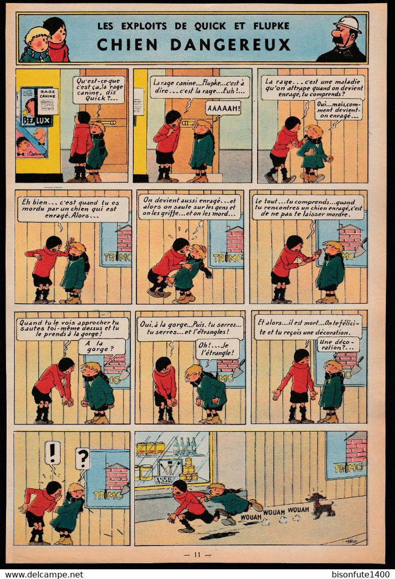 TINTIN - Hergé : Les Aventures De Quick Et Flupke Couleur Datant De 1952 Et Paru Dans Le Journal TINTIN. - Quick Et Flupke