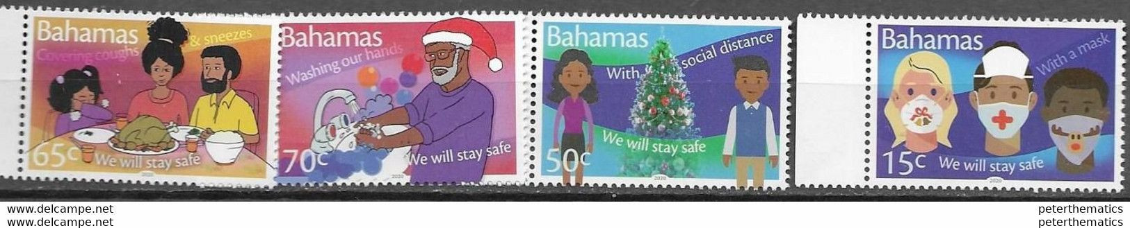 BAHAMAS, 2020, MNH, CHRISTMAS, COVID, 4v - Weihnachten