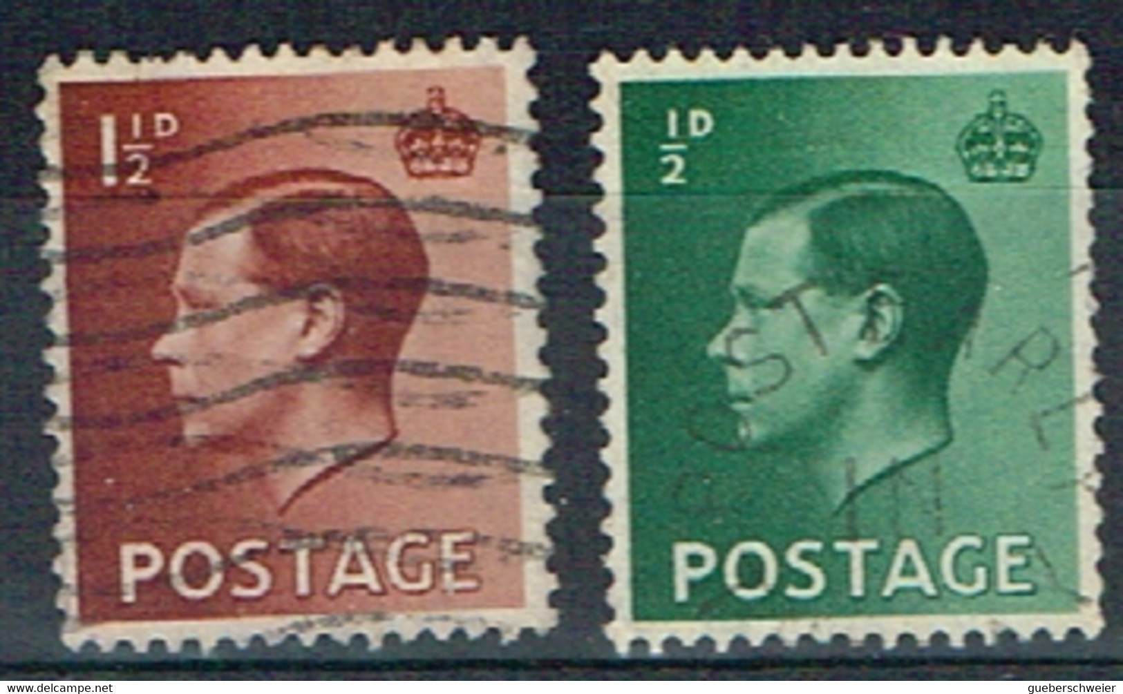 GB99 - GRANDE BRETAGNE N° 205 + 207 Obl. Edouard VIII - Used Stamps