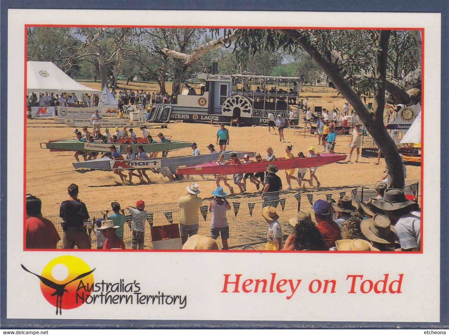 Régate De Henley-on-Todd Course De "bateaux" Dans Le Lit Sablonneux Et Sec Alice Springs, Australie, Carte Postale Neuve - Alice Springs