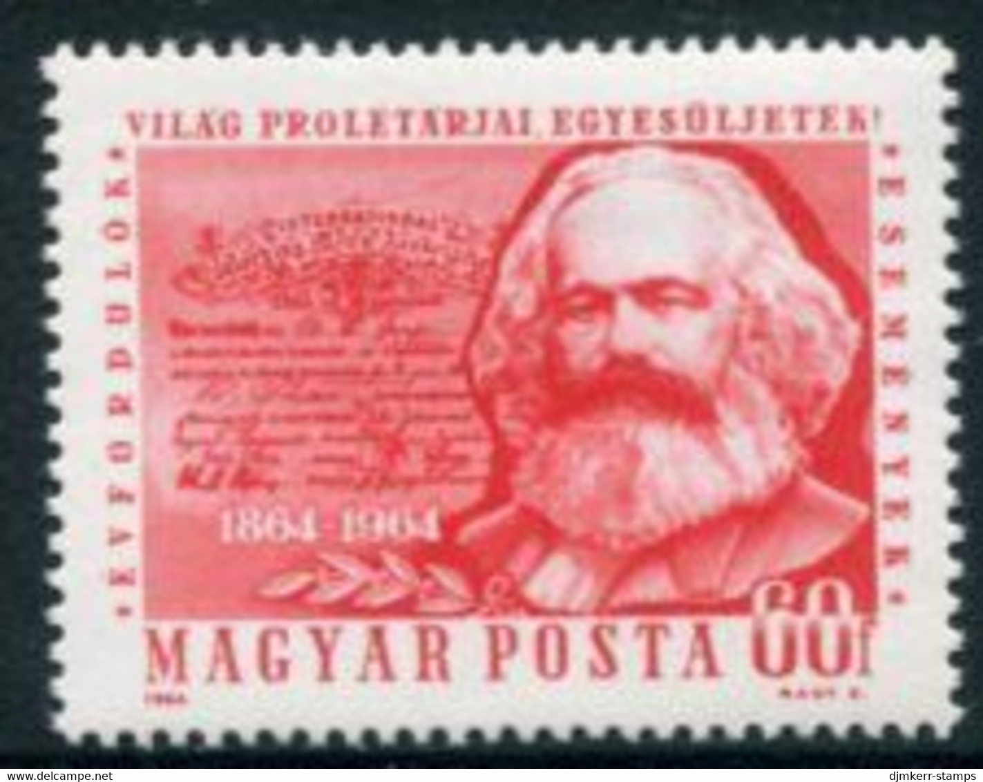 HUNGARY 1964 Centenary Of 1st International: Marx MNH / **.  Michel 2068 - Unused Stamps