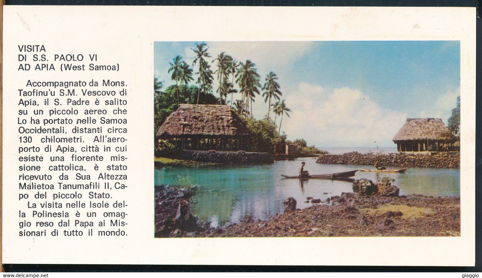 °°° 28771 - VISITA DI S.S. PAOLO VI AD APIA (WEST SAMOA) - VILLAGGIO INDIGENO °°° - Samoa