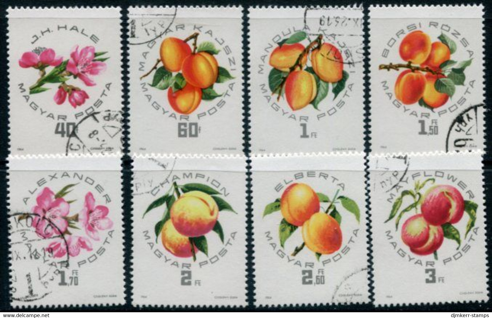 HUNGARY 1964 Peach And Apricot Exhibition Used.  Michel 2044-51 - Oblitérés