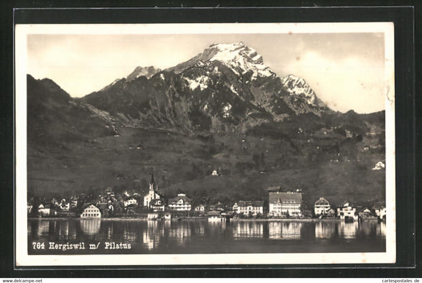 AK Hergiswil, Ortsansicht Mit Pilatus - Hergiswil