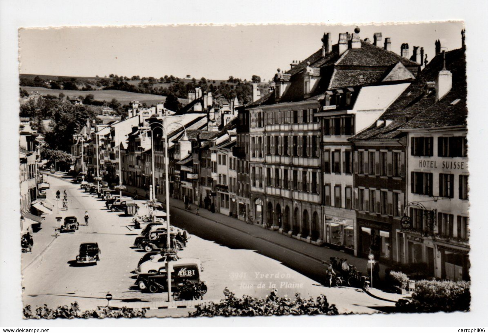 - CPSM YVERDON (Suisse) - Rue De La Plaine 1951 - Photo-Edition Sartori 3941 - - Yverdon-les-Bains 