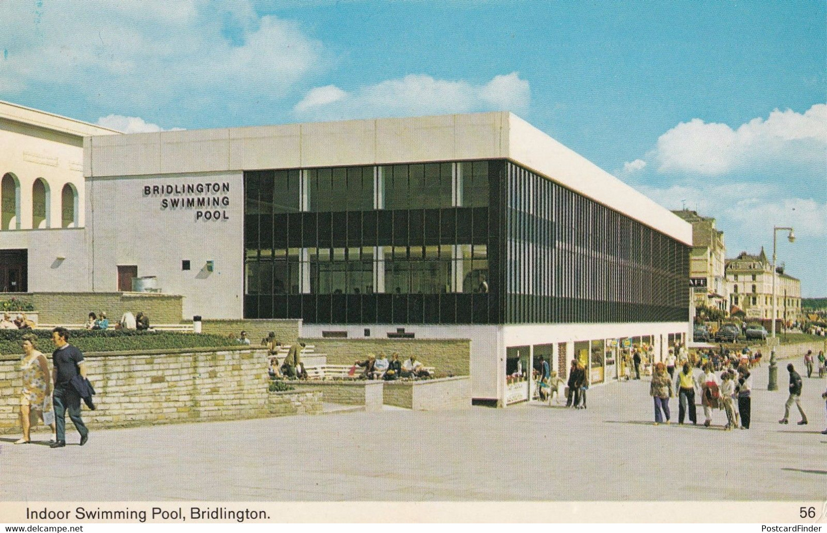 Bridlington Swimming Pool Blowy Summers Day Floral Postmark 1970s Postcard - Other & Unclassified