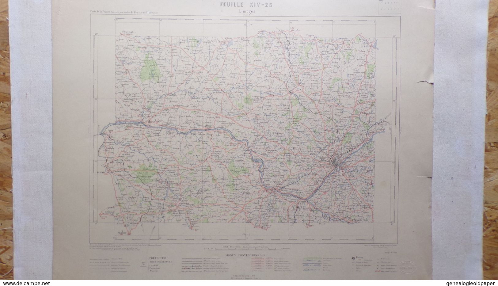 87-LIMOGES -CARTE 1881-AIXE-VERNEUIL-SAINT JUNIEN-CHAPTELAT-JAVERDAT-ORADOUR-COUZEIX-ST SAINT JOUVENT-CIEUX-SAINT CYR- - Historical Documents