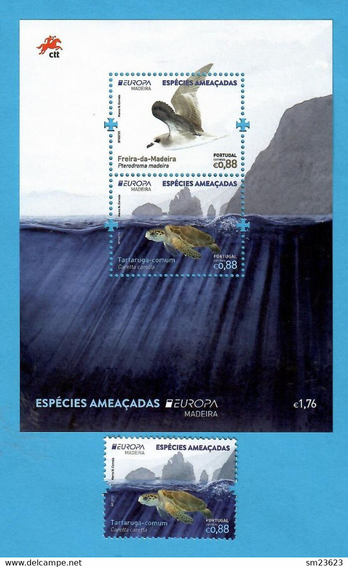 Portugal / Madeira  2021 , EUROPA CEPT National Gefährdete Wildtiere - Postfrisch / MNH / (**) - Unused Stamps