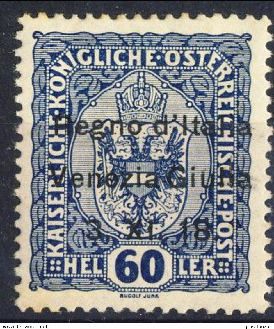 Venezia Giulia 1918 Sas. N. 12 H60 Cobalto Scuro **MNH Cat. € 100 - Trentino