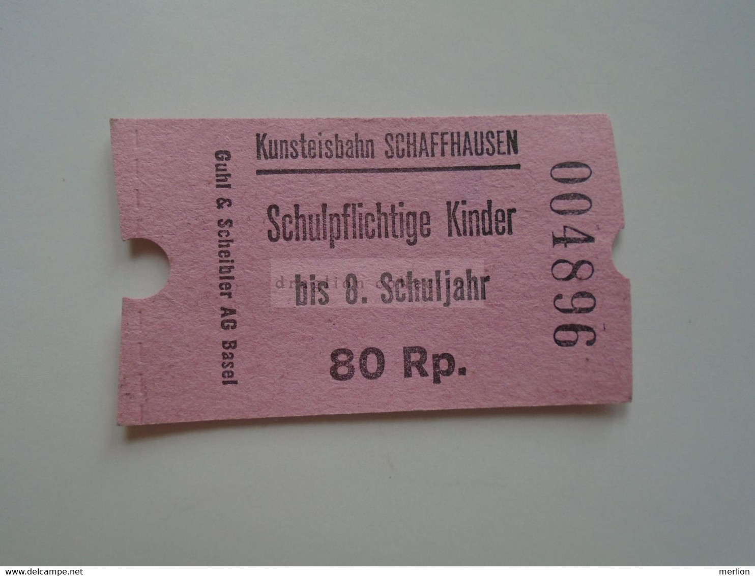 DT013 Kunsteisbahn Schaffhausen -Artificial Ice Rink Schulpflichtige Kinder Bis 8 Schuljahr  80 Rp.  1960-80's Skating - Europe