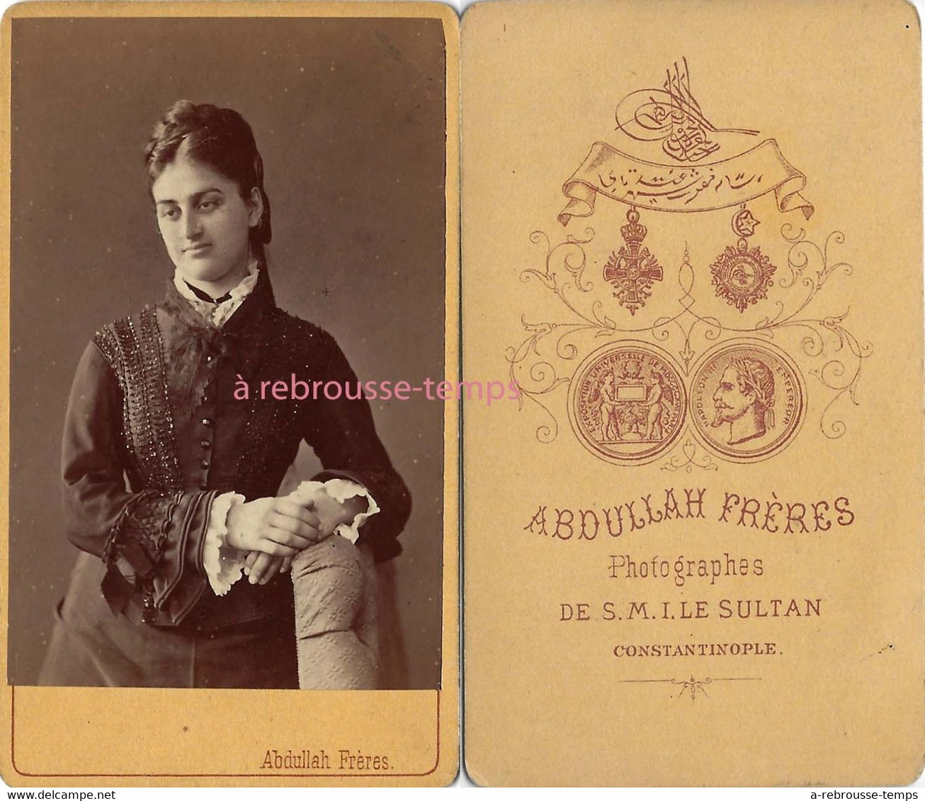 Rare Photographe- CDV Par Abdullah Frères Photographes Du Sultan à Constantinople-jeune Femme - Anciennes (Av. 1900)