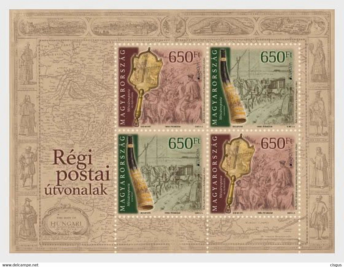 Hungary Ungarn MNH ** 2020  Europa 2020 - Ancient Postal Routes KB Block - Unused Stamps