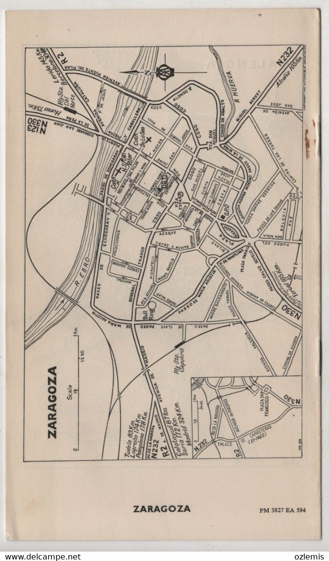 CONTINENTAL THROGHWAY TOWN PLANS ,THE AUTOMOBILE ASSOCIATION ,,MAPS ,BARCELONA,ZARAGOZA - Europe