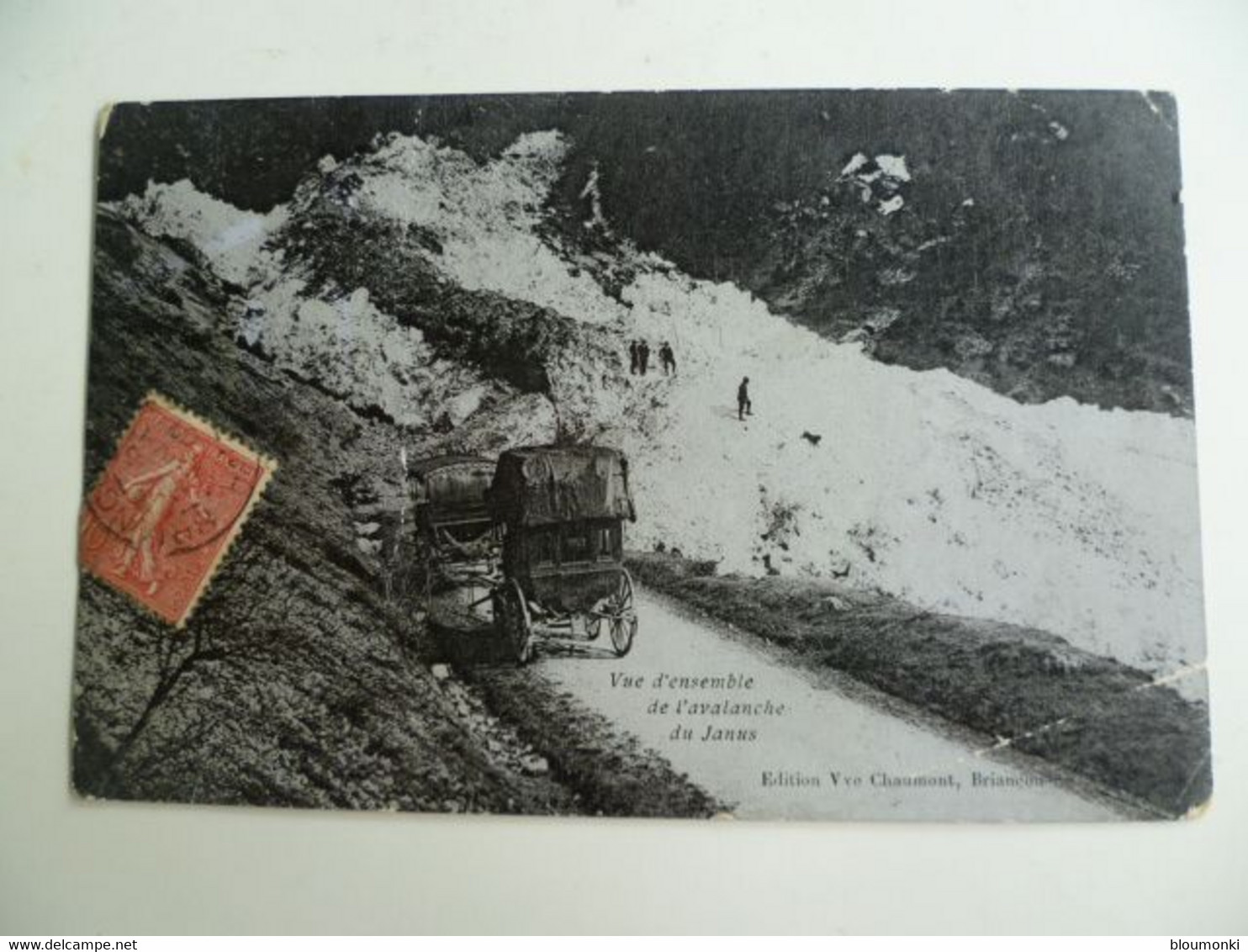 CPA / Carte Postale Ancienne / -Alpes - Briançon - Carrioles à L'avalanche Du Janus - Briancon