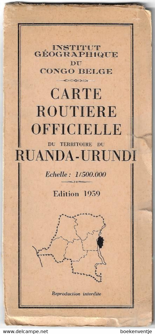 Carte Routière Officielle Du Territoire Du Ruanda - Urundi - Mundo