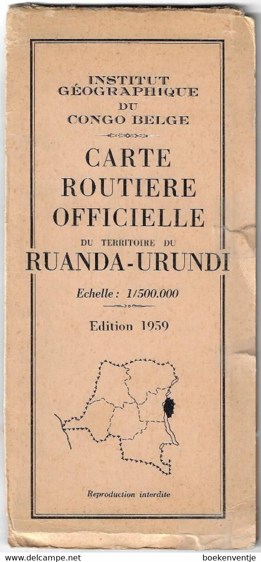 Carte Routière Officielle Du Territoire Du Ruanda - Urundi - Monde