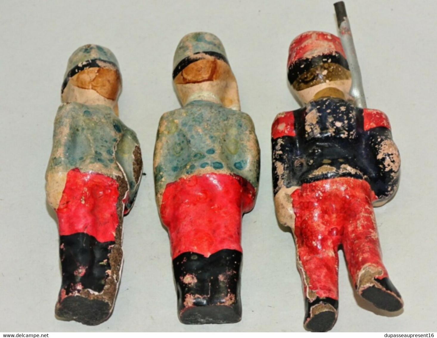 3 FIGURINES SOLDATS POILUS CARTON BOUILLI Début XXe JOUETS ANCIENS VIEUX JOUETS Jouets Anciens Militaria Poilu Piou Piou - Sonstige & Ohne Zuordnung