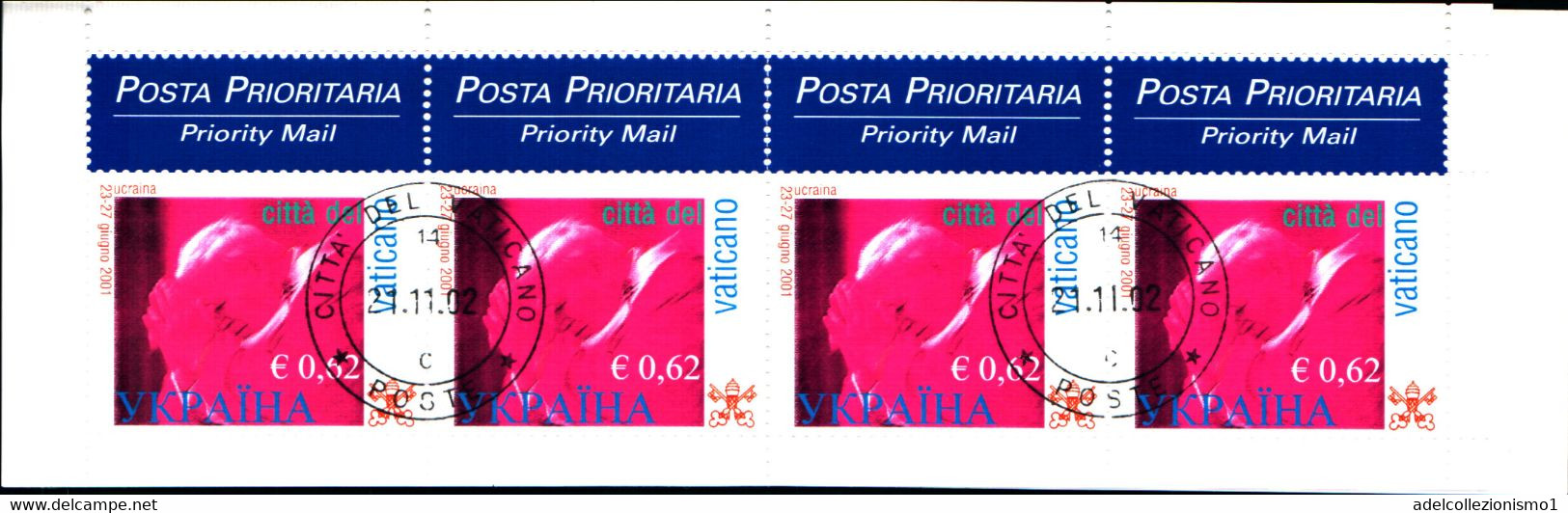 42341) VATICANO-Viaggi Di Giovanni Paolo II (4 Esemplari Da 0,62 €) - LIBRETTO - 21 Novembre 2002-SERIE COMPLETA-USATO - Carnets