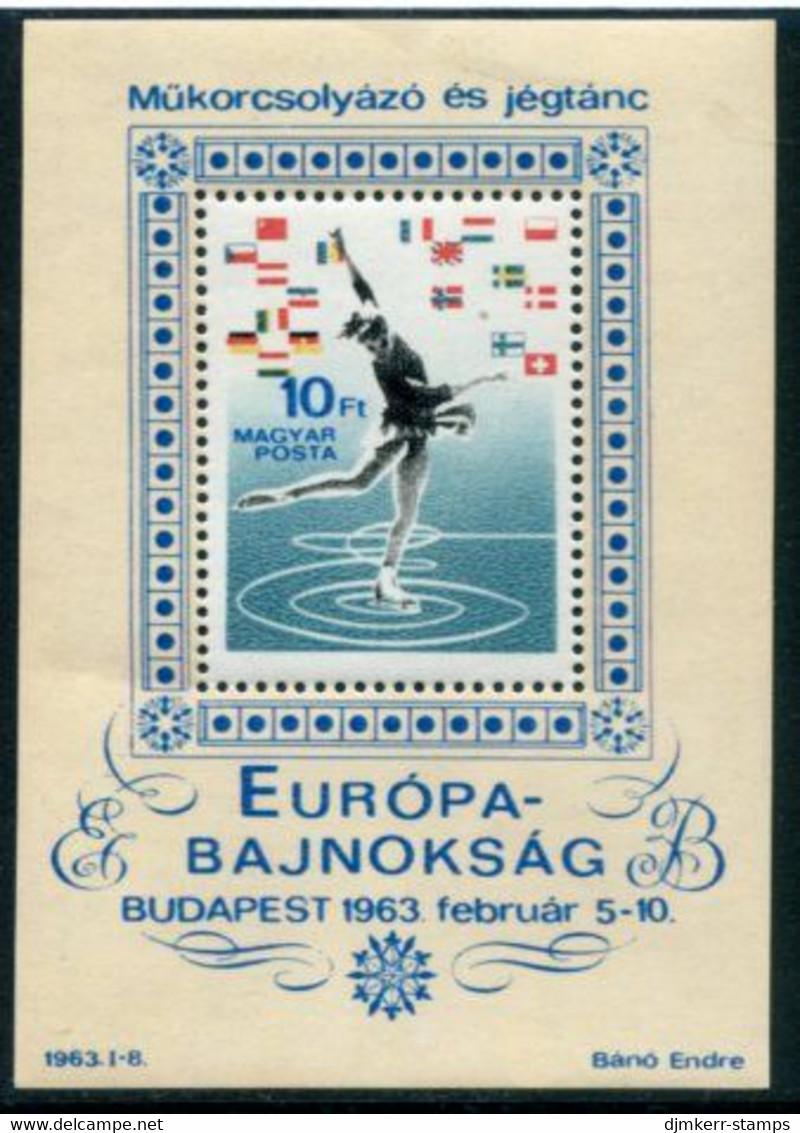 HUNGARY 1963 European Skating Championships  Block MNH / **.  Michel Block 37 - Unused Stamps