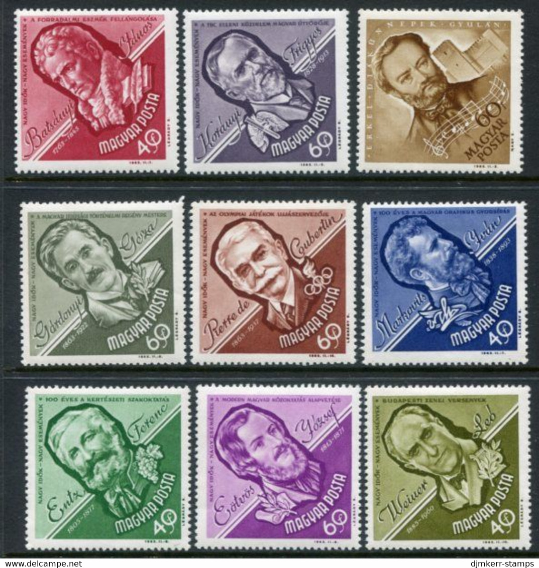HUNGARY 1963 Personalities Anniversaries MNH / **. - Unused Stamps