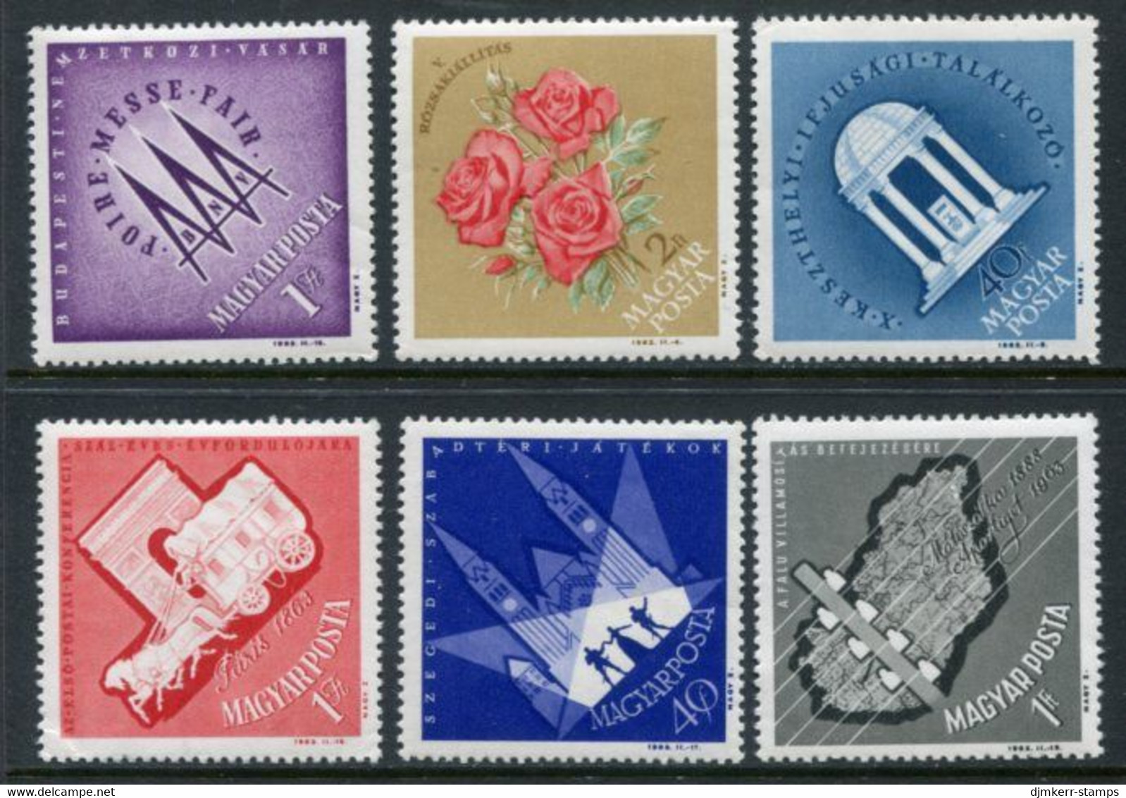 HUNGARY 1963 Six Single Commemorative Issues MNH / **.. - Nuevos