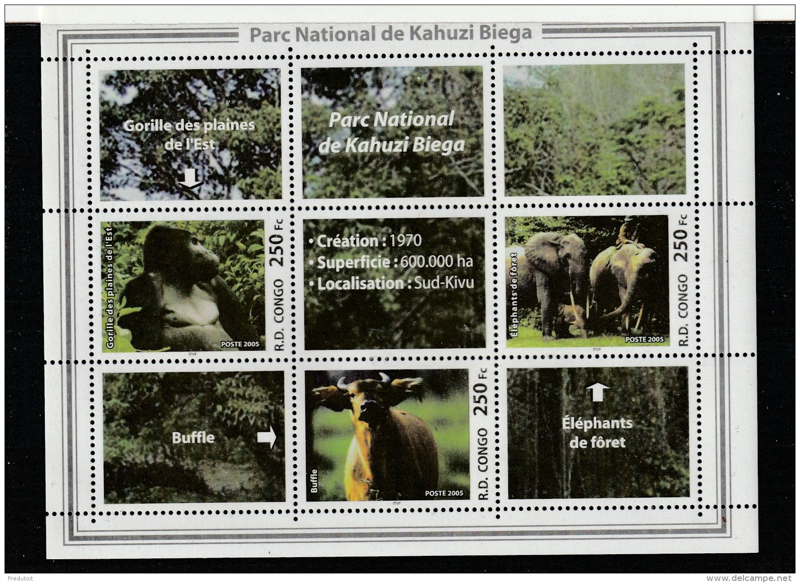 R.D.CONGO - BLOC N° 74 ** (2005) Parc National De Kahuzi Biega - Nuovi