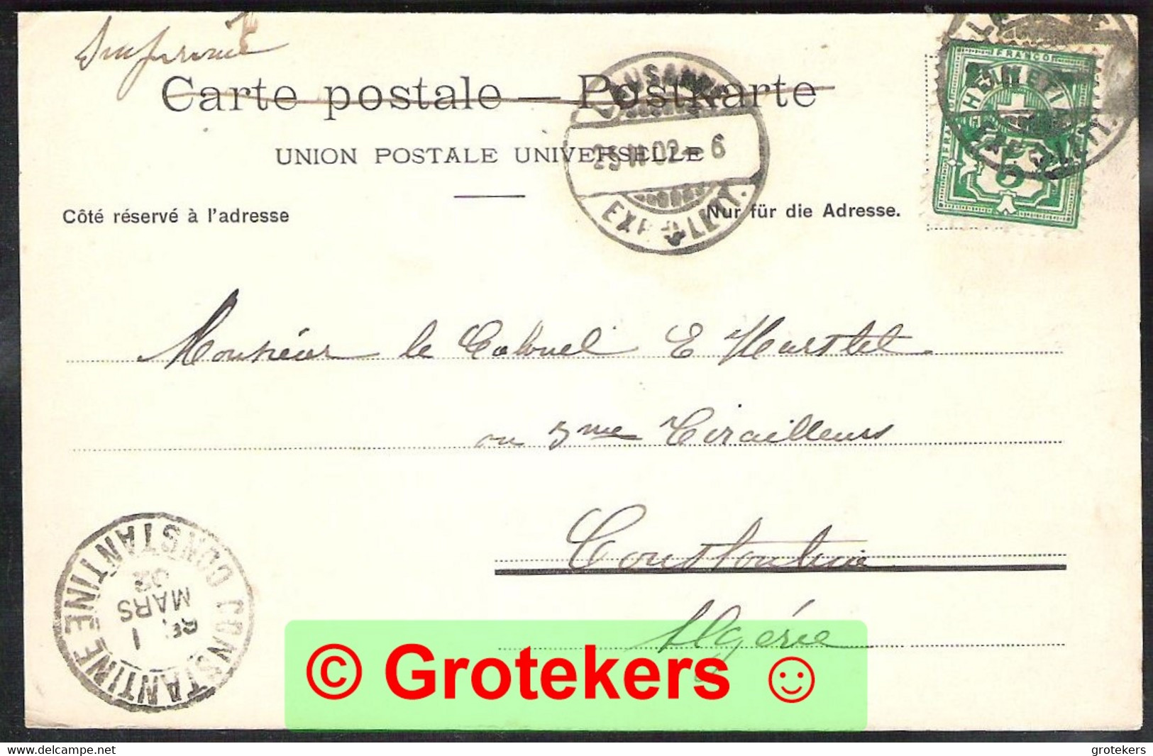 VEYTAUX Château De Chillon Sent 1902 LAUSANNE > Constantine /ALGERIE - Constantine