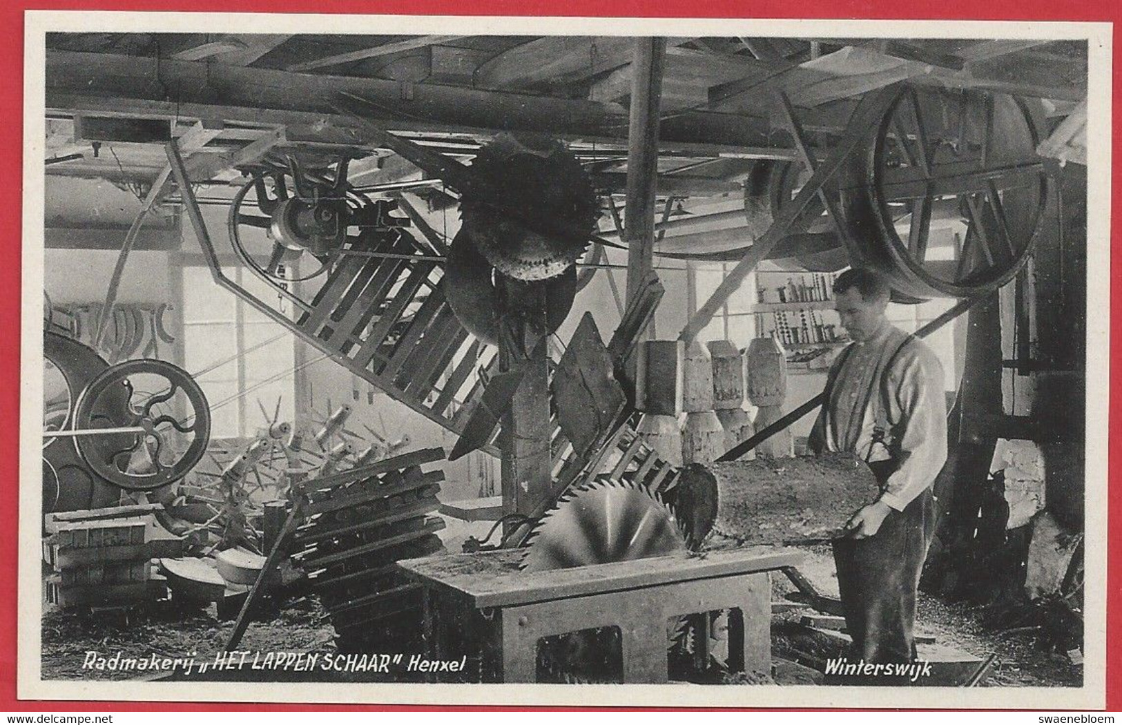 NL.- Winterswijk, Radmakerij - HET LAPPEN SCHAAR - HENXEL.  Uitgave Boekhandel G.J. Albrecht. Foto: J.H. Te Hofstee. - Winterswijk