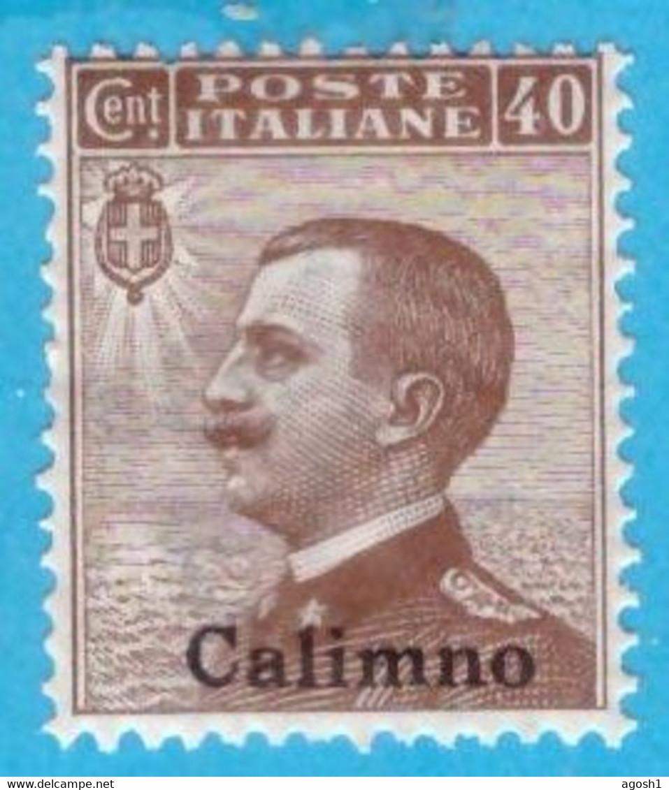 EGCA005 EGEO CALINO 1912 FBL D'ITALIA SOPRASTAMPATI CALIMNO CENT 40 SASSONE NR 4 NUOVO MNH ** - Aegean (Calino)