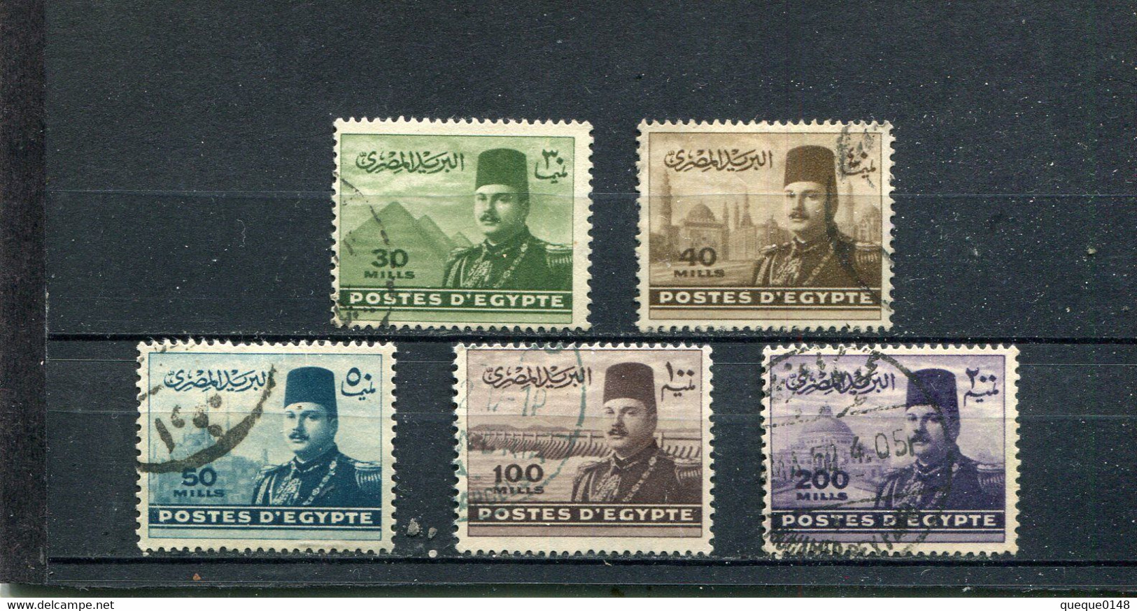 Egypte 1947-48 Yt 256-260 - Usados