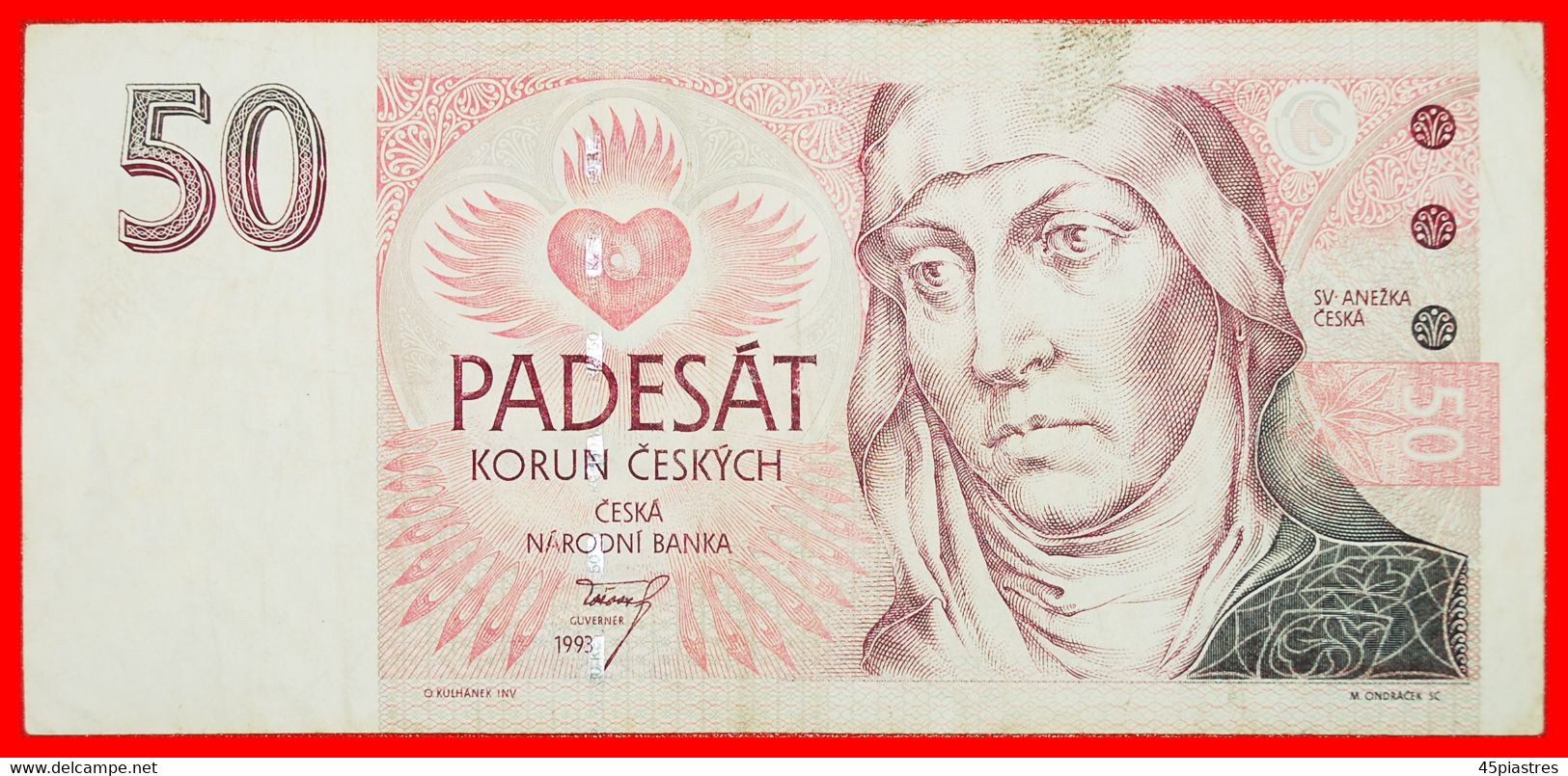 • AGNES OF PRAGUE (1211-1282): CZECH REPUBLIC ★ 50 CROWNS 1993 CRISP! LOW START ★ NO RESERVE! - Czech Republic