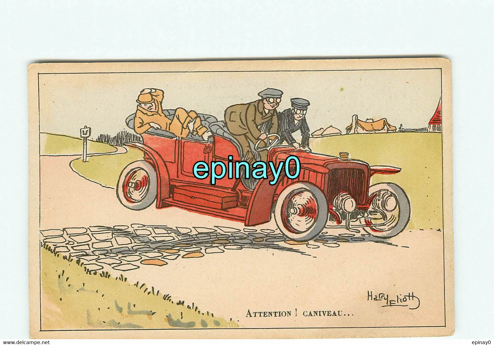 HARRY ELIOTT - Automobile - Dessin Avant 1903 - Elliot