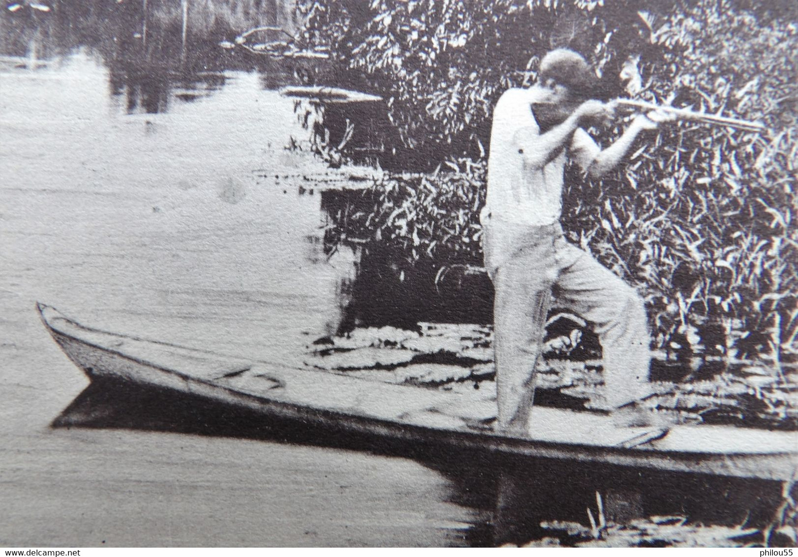 Cpa  PARA  Anime Cacador De Jacarés, No Lago Saparara-Para Adresse 7e Rgt De Genie  LE BOURGET - Belém