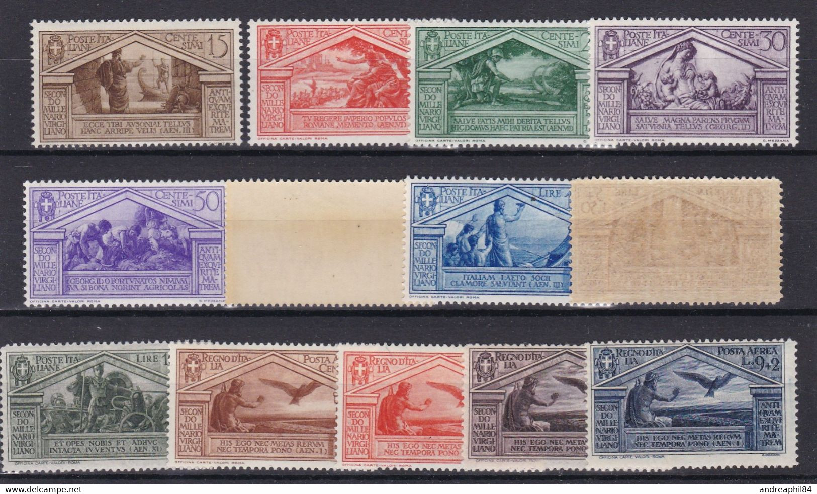 Italia Regno 1930 282-90 + A23-26 Bimillenario Nascita Di Virgilio Mnh - Neufs