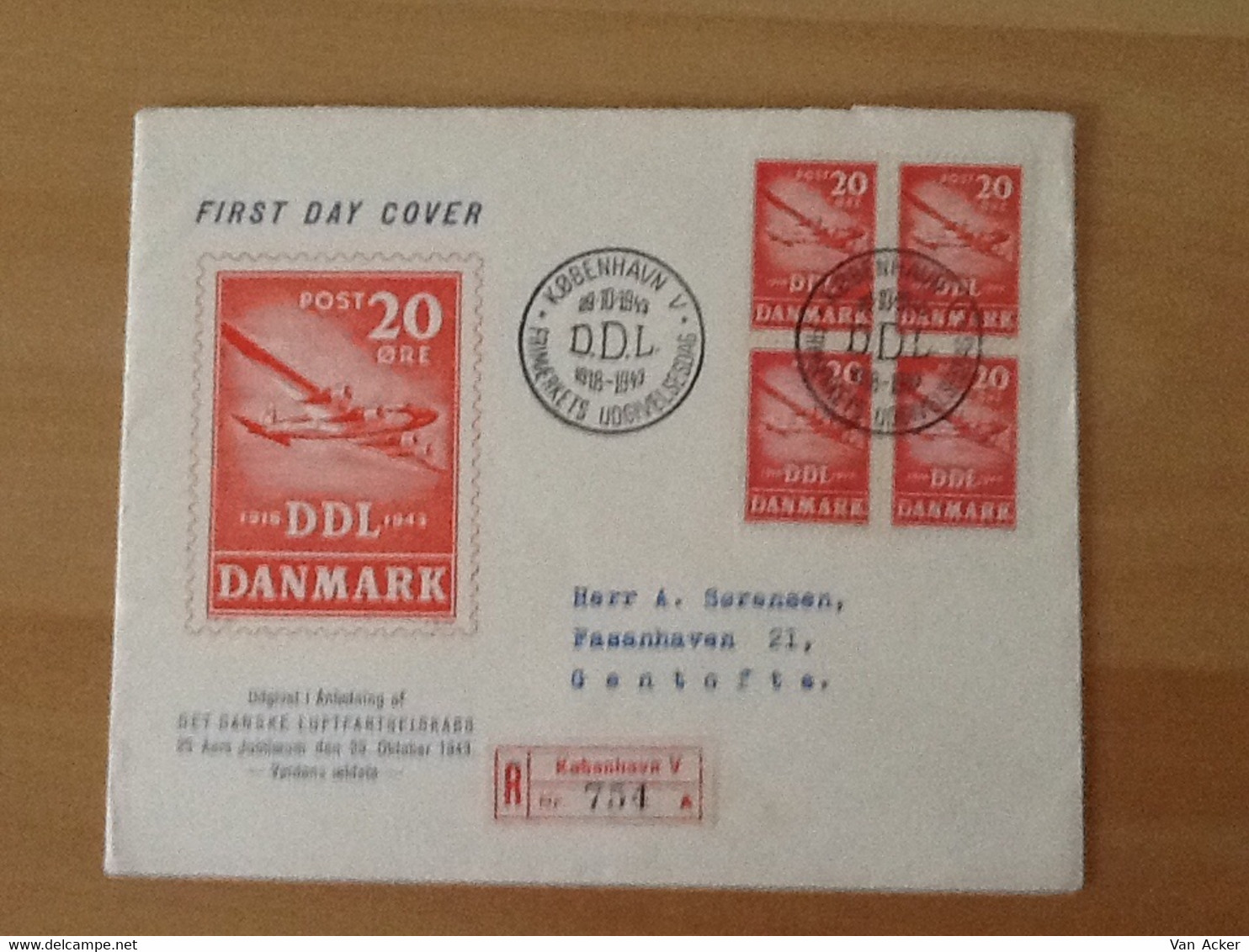 Registered Mail FDC 29-10-1943. - Luchtpostzegels