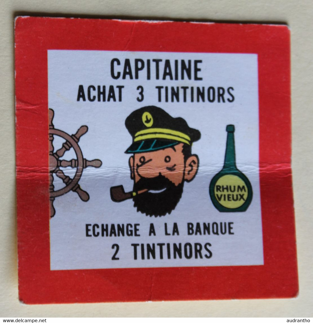 Carte De Jeu Années 60 Capitaine Achat 3 Tintinors Rhum Vieux Capitaine Haddock Tintin Et Milou - Objets Publicitaires